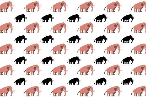 Επίπεδη Mammoth Ζωικό Μοτίβο Φόντο — Διανυσματικό Αρχείο