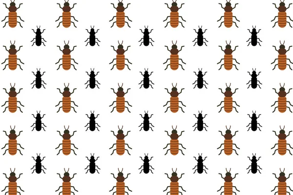Arrière Plan Plat Motif Insectes Cafard — Image vectorielle