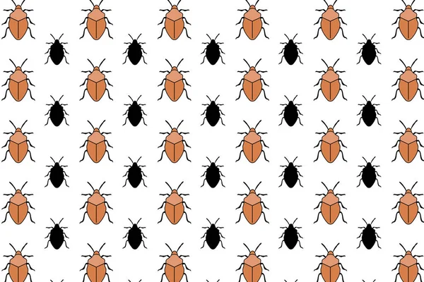 Fond Plat Motif Insecte Bug Puant — Image vectorielle