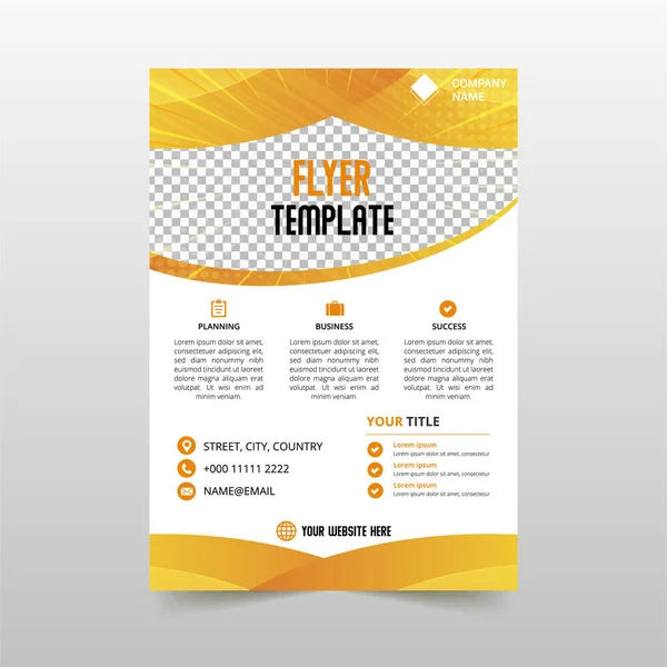 Minimal Yellow Orange Comic Flyer Template — Stock Vector