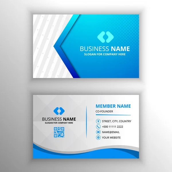 Μοντέρνο Πρότυπο Μπλε Επαγγελματική Κάρτα Ριγέ Γραμμές — Διανυσματικό Αρχείο