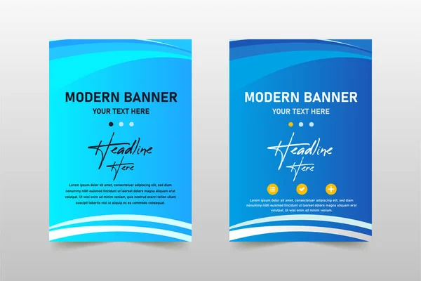 Modèle Bannière Affaires Incurvé Bleu Moderne — Image vectorielle