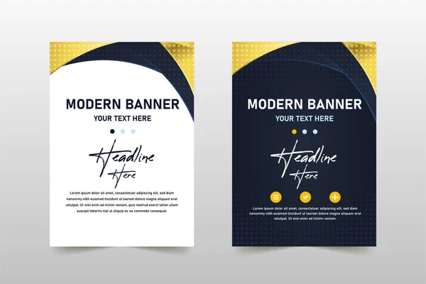 Moderne Flache Gradient Goldene Luxus Banner Vorlage — Stockvektor