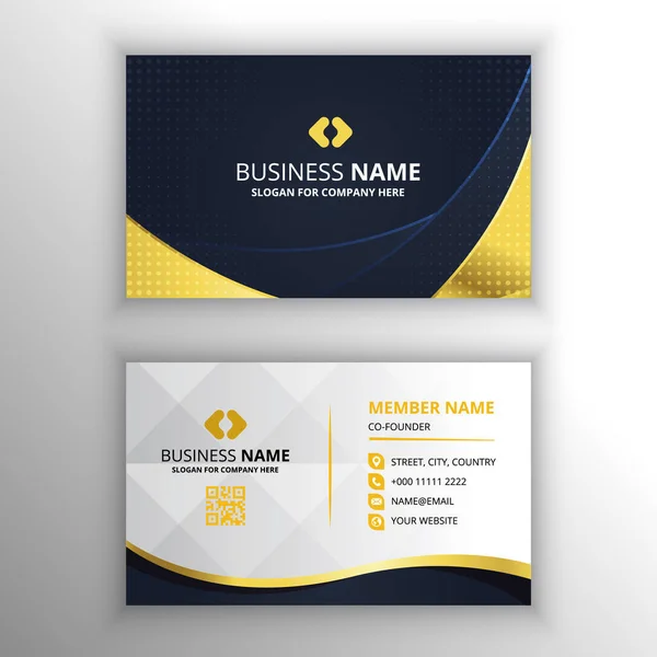 Modern Flat Gradient Golden Luxury Business Card Template — Stock Vector