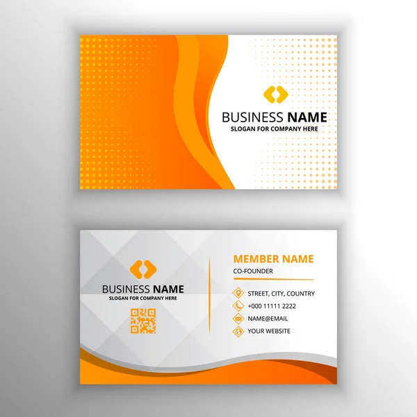 Modern Flat Gradient Orange Curved Business Card Πρότυπο — Διανυσματικό Αρχείο