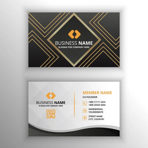 Modern Gradient Black Luxury Business Card Template — Stock Vector