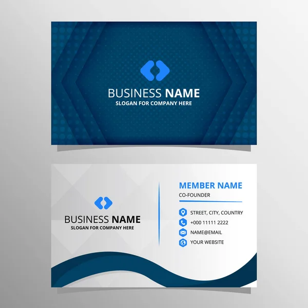 Современный Gradient Blue Dotted Business Card Template — стоковый вектор