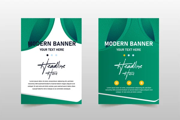 Modèle Moderne Bannière Affaires Verte Avec Des Formes Courbes — Image vectorielle