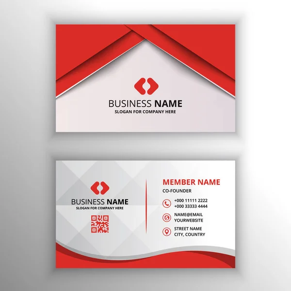 Modern Minimal Red Business Card Template — Stock Vector