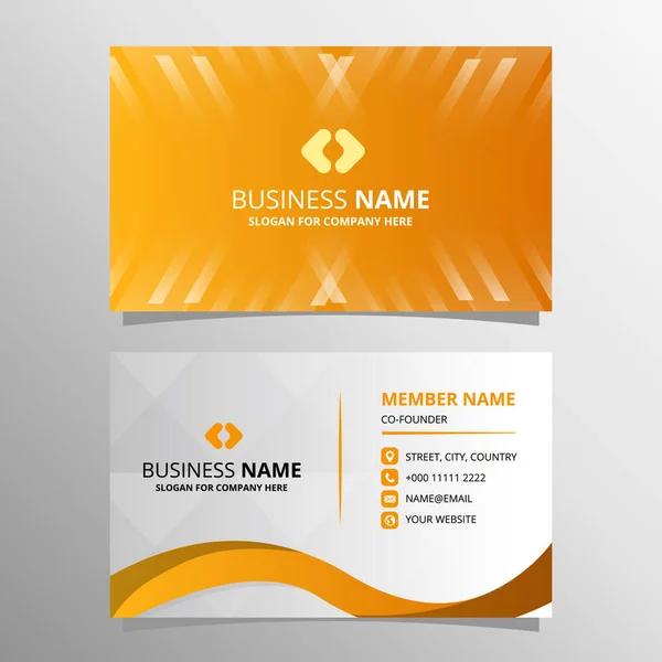 Modern Orange Lighting Business Card Template — Stock Vector