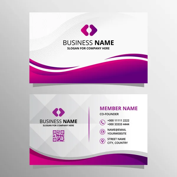 Modern Purple Business Card Template Curves — Stock Vector