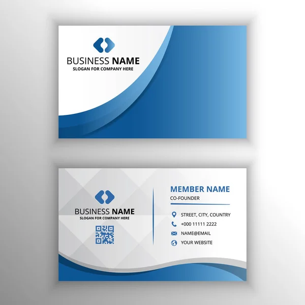 Стильный Gradient Blue Business Card Template — стоковый вектор