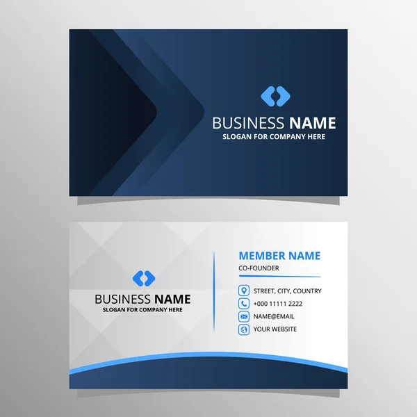 Vector Abstract Gradient Blue Business Card Template — Stock Vector
