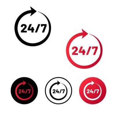 Özet 24 7 Servis Simgesi İllüstrasyonu