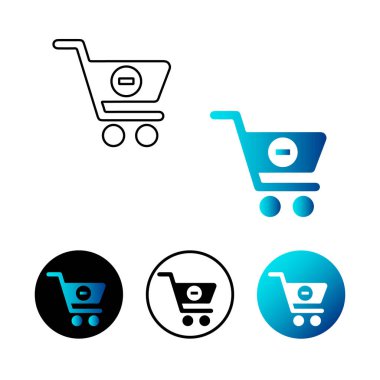 Soyut Cart Eksi Simge İllüstrasyonu