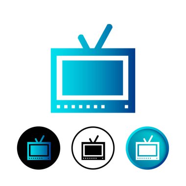 Soyut Klasik Televizyon Simgesi İllüstrasyonu