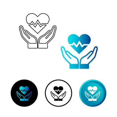 Soyut Sağlık Sigortası Simgesi İllüstrasyonu