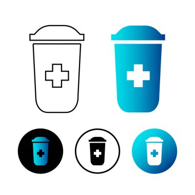 Soyut Hastane Çöp Simgesi İllüstrasyonu