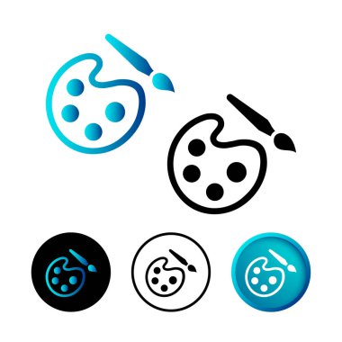 Soyut Boya Fırçası Çizim Simgesi İllüstrasyonu