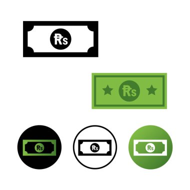 Abstract Pakistan Rupee Banknote Icon Illustration clipart