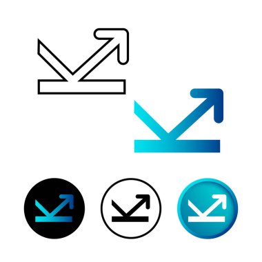 Soyut Yansıma Oku Simgesi İllüstrasyonu