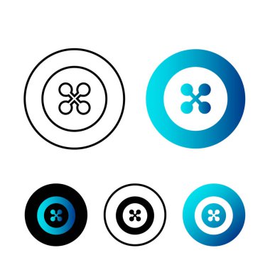 Soyut Dikiş Düğmesi Simgesi İllüstrasyonu