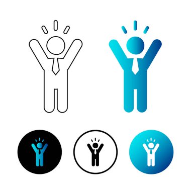 Soyut Başarı Kişi Simgesi İllüstrasyonu