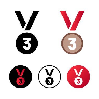 Soyut Üçüncü Madalya Simgesi İllüstrasyonu