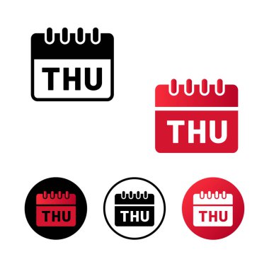 Soyut Hafta Günü Perşembe İkona İllüstrasyonu