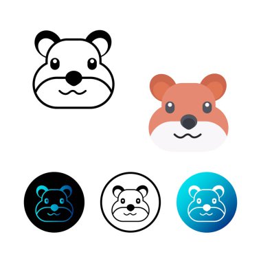 Düz Sincap Baş Simgesi İllüstrasyonu