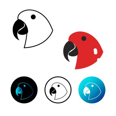 Papağan Baş Simgesi İllüstrasyonu