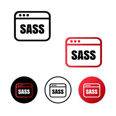 SASS Code Icon Illustration clipart