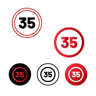 Speed Limit 35 Icon Design clipart