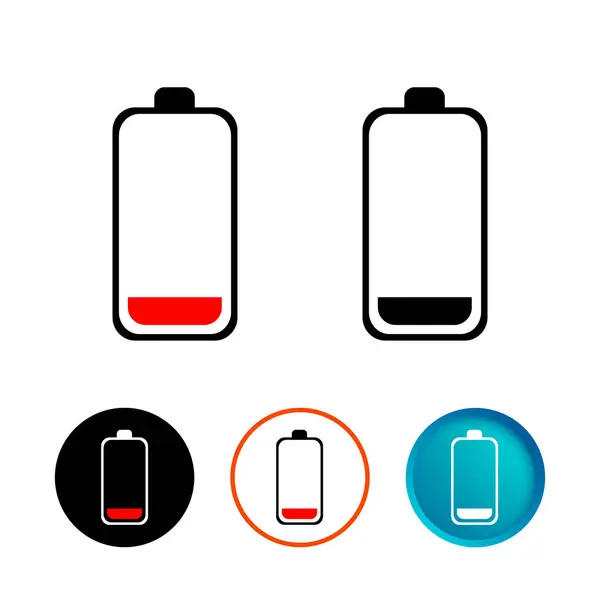 Stock vector Abstract Very Low Battery Charge Icon Set