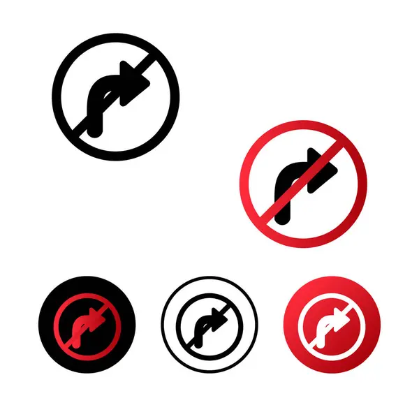 stock vector No Right Turn Icon Design