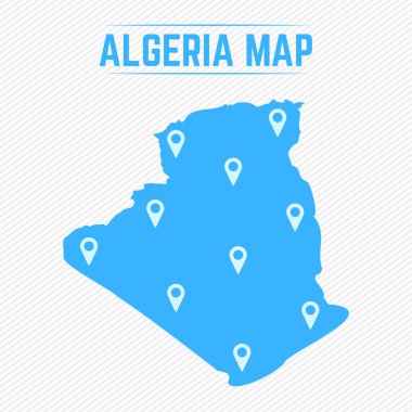Harita Simgeleri ile Cezayir Basit Haritası