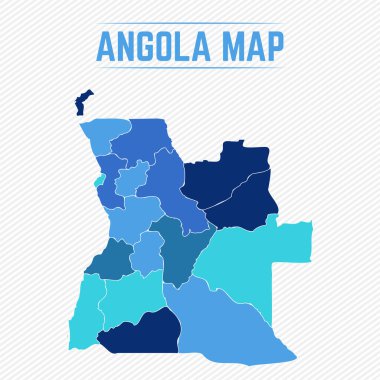 Angola Şehirlerle Ayrıntılı Harita