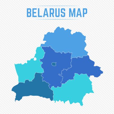 Belarus Eyaletlerle Ayrıntılı Harita
