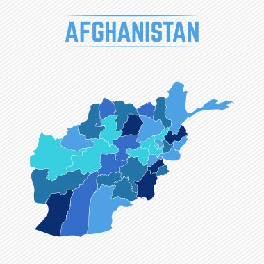 Afganistan Bölgelerle Ayrıntılı Harita