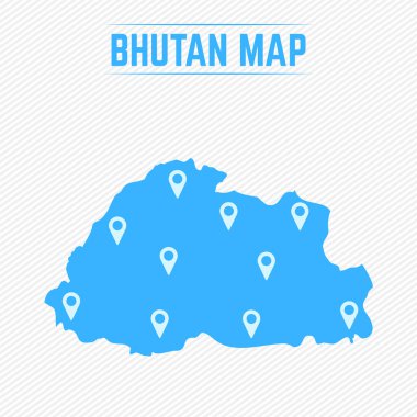 Harita Simgeleriyle Bhutan Basit Haritası