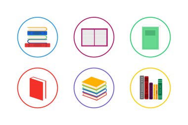 Renkli kitap Icon set
