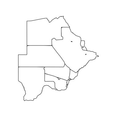 Eyaletlerle Botswana Karalama Haritası