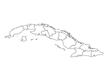 Eyaletlerle Küba 'nın Doodle Haritası