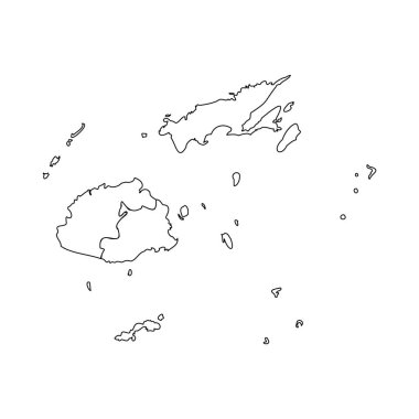 Eyaletlerle Fiji 'nin Doodle Haritası