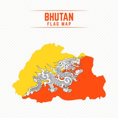 Bhutan Bayrak Haritası. Bhutan Bayrak Haritası