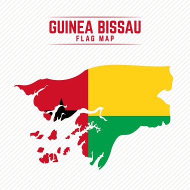 Gine Bissau 'nun bayrak haritası. Gine Bissau Bayrak Haritası