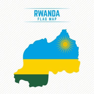 Ruanda Bayrak Haritası. Ruanda Bayrak Haritası