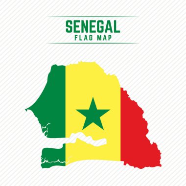 Senegal Bayrak Haritası. Senegal Bayrak Haritası