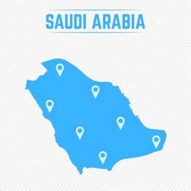 Suudi Arabistan Harita Simgeleriyle Basit Harita
