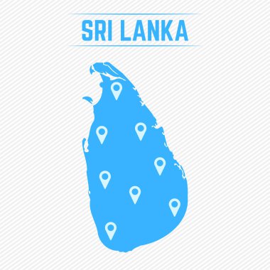 Harita Simgeleriyle Sri Lanka Basit Haritası